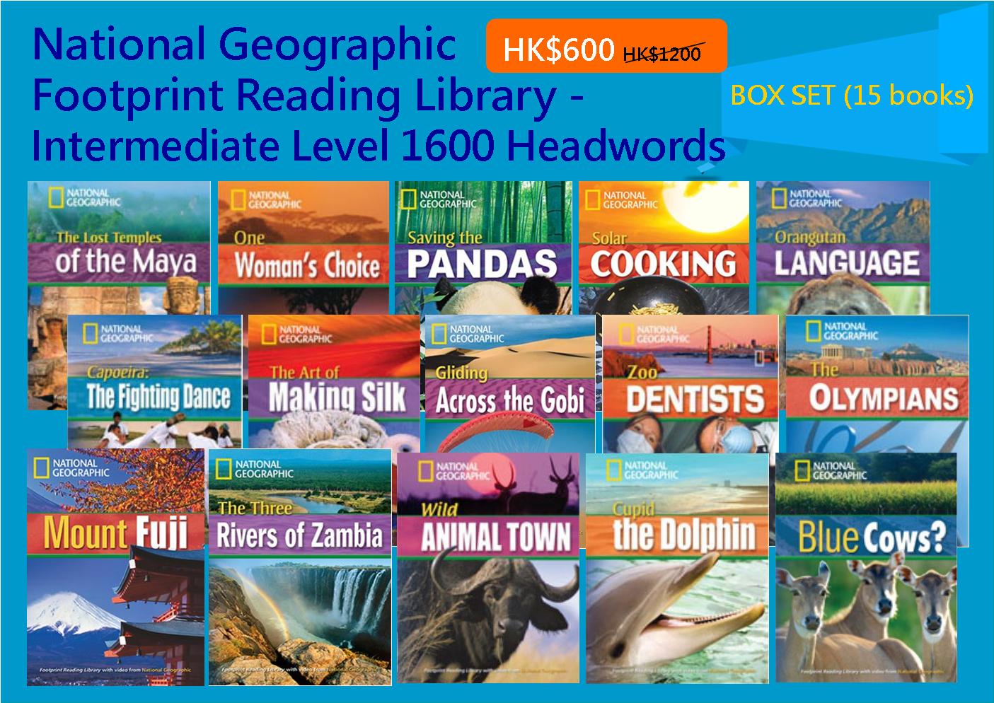 National Geographic Footprint Reading Library - Itermediate Level 1600 Headwords (Box Set - 15 books)